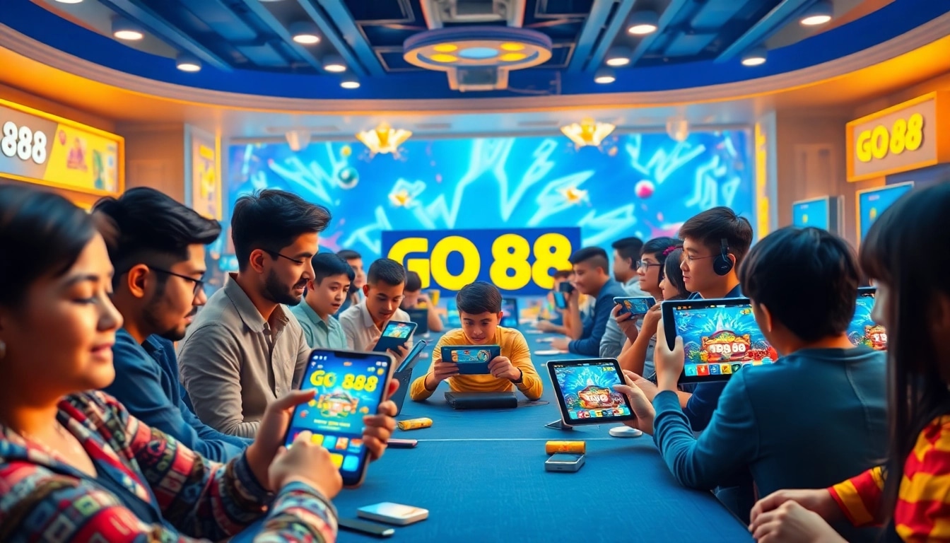 Exciting GO 88 gaming experience with diverse players engaging on various devices