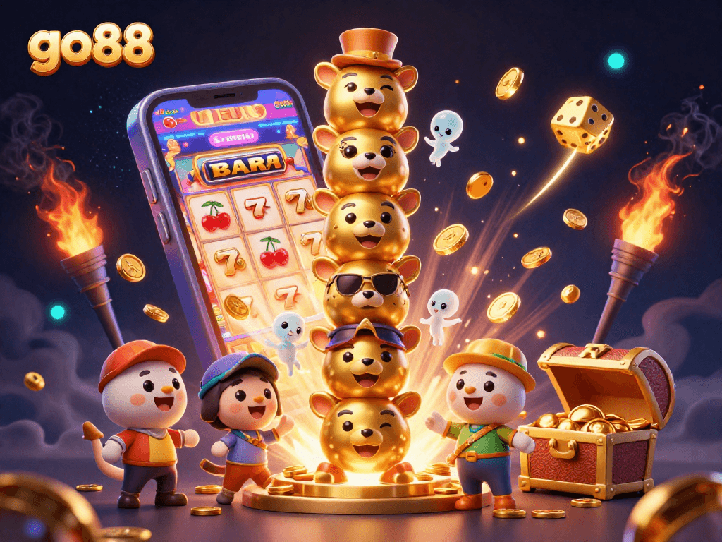 Experience the excitement of go88 with vibrant 3D casino scenes filled with dynamic slot elements.