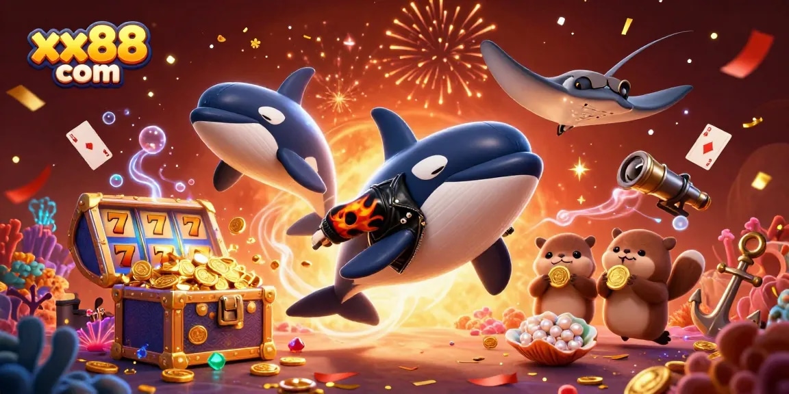 Experience thrilling wins at xx88 com with colorful slots and dynamic sea characters in a vibrant underwater scene.