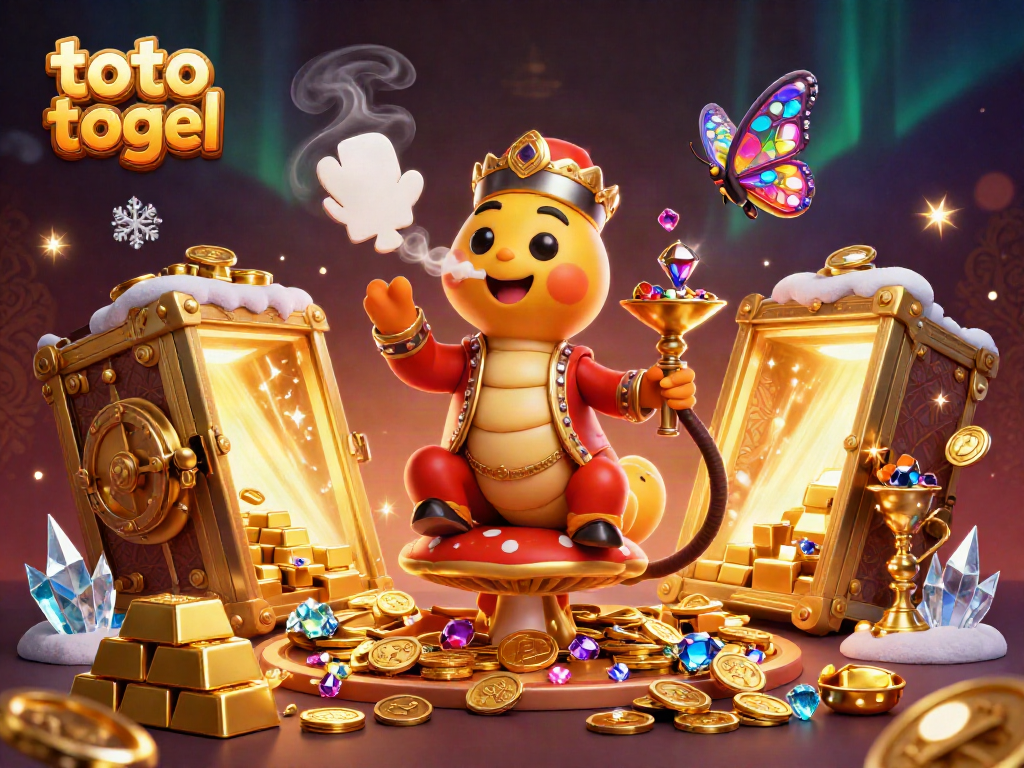 Engage with the vibrant world of toto togel featuring a whimsical caterpillar hookah-master and sparkling treasures.