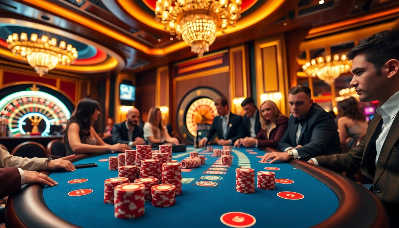 Exciting gameplay at Rik Vip casino with vibrant tables and eager players.