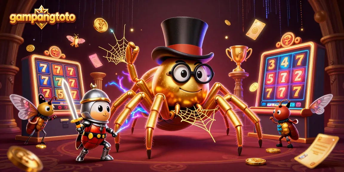 Win big with gampangtoto in this vibrant casino-themed illustration featuring a thrilling scene with dynamic characters.