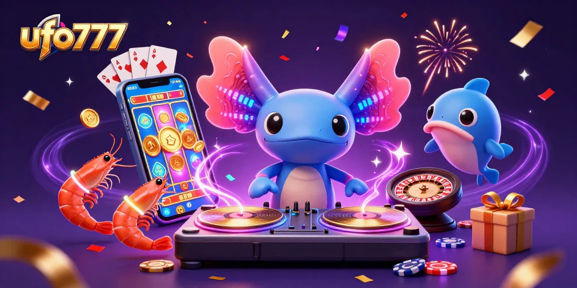 Experience thrilling wins with ufo777, featuring a vibrant underwater casino party scene.