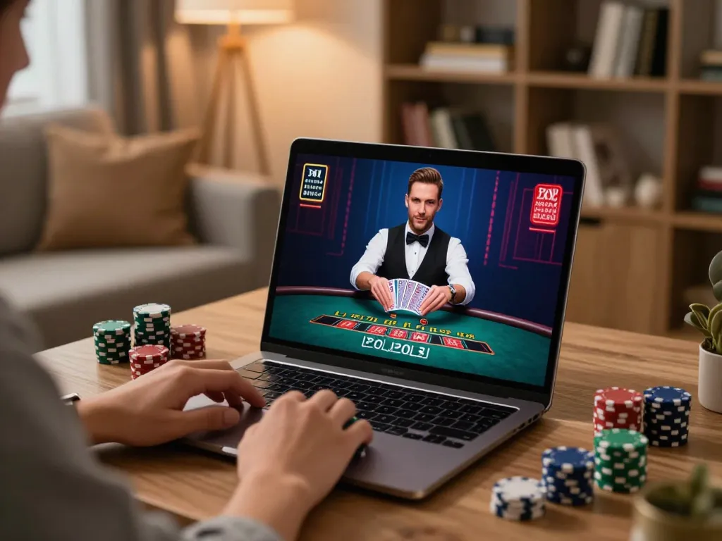 player engaging with live blackjack on tr88vina's platform, showcasing strategic gameplay at home