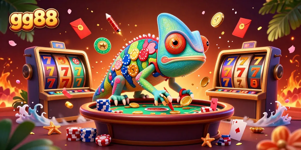 Engage with the thrilling gg88 mobile casino experience featuring a vibrant chameleon and dynamic game elements.