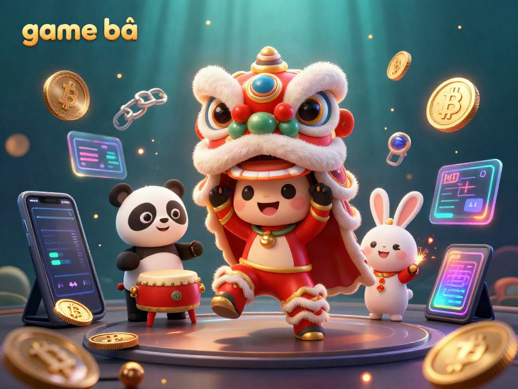 Experience thrilling game bài action in a vibrant casino scene with animated characters and crypto elements.