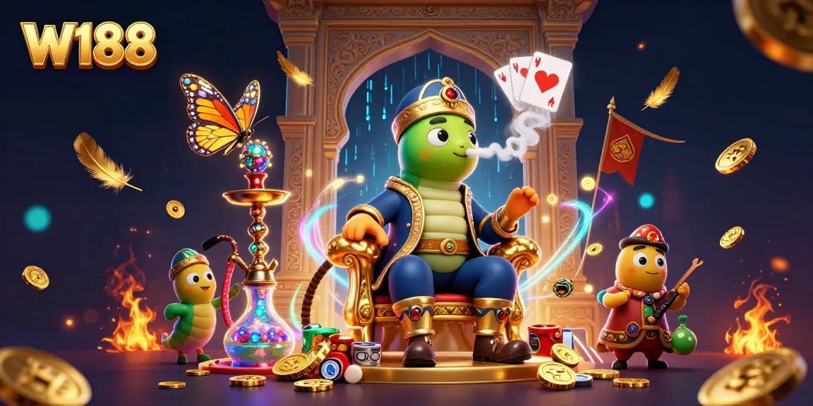 Experience exciting gambling with W188 featuring captivating characters and detailed casino elements.