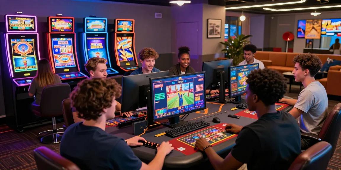 Exciting scene showcasing players at new online casinos with vibrant gaming activities and modern digital interfaces.