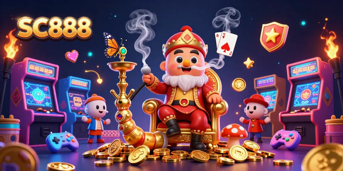 SC888 captivating casino illustration showcasing vibrant game elements and engaging characters.