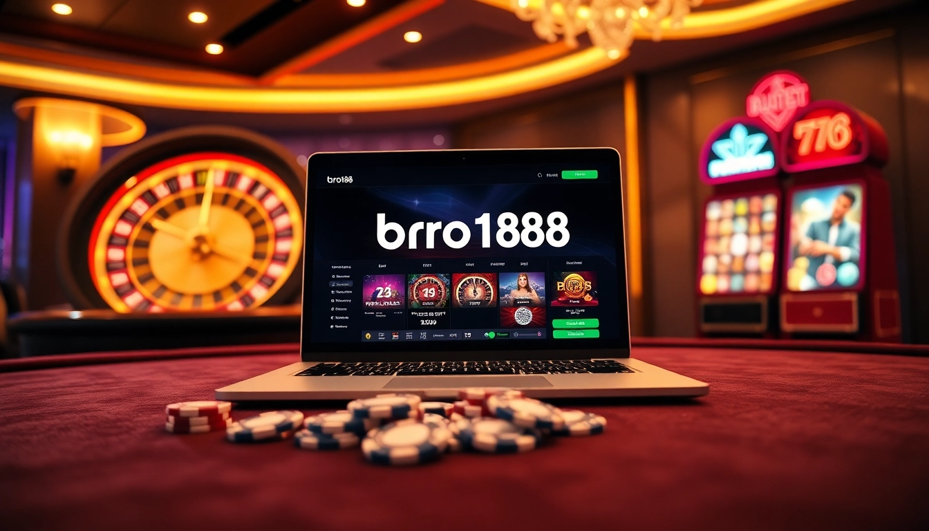 Experience the excitement of bro138 through vibrant casino visuals and engaging gameplay.