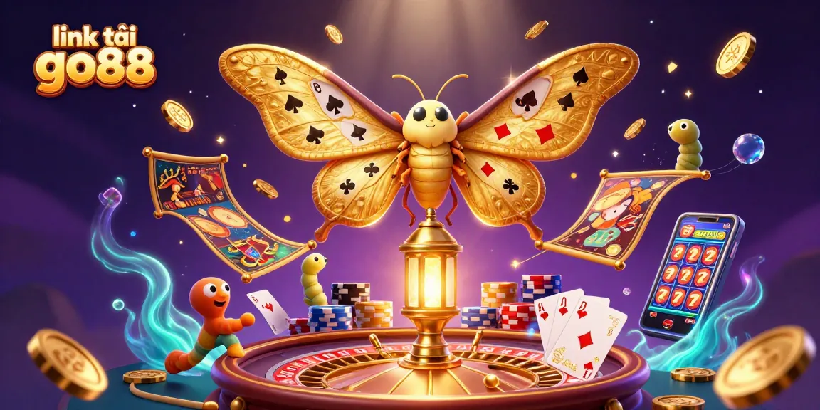 Play exciting games and download link tải go88 with unique casino elements in a vibrant digital illustration.