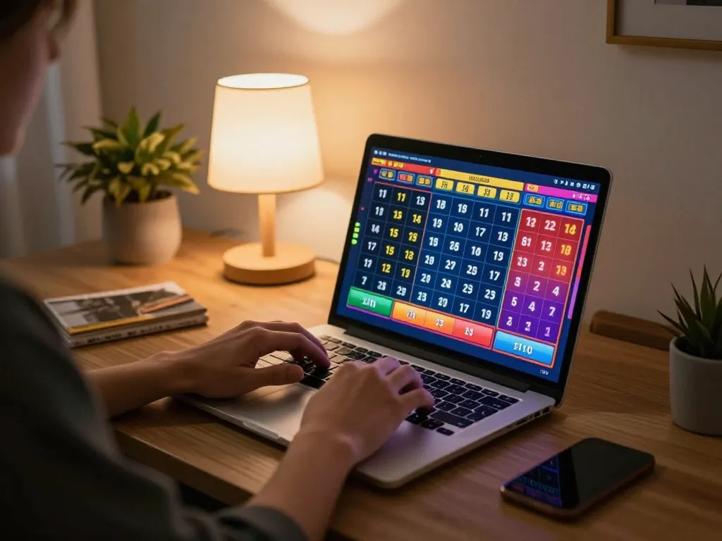 Lô đề online player engaging in a thrilling game at home, showcasing modern interface and lively atmosphere
