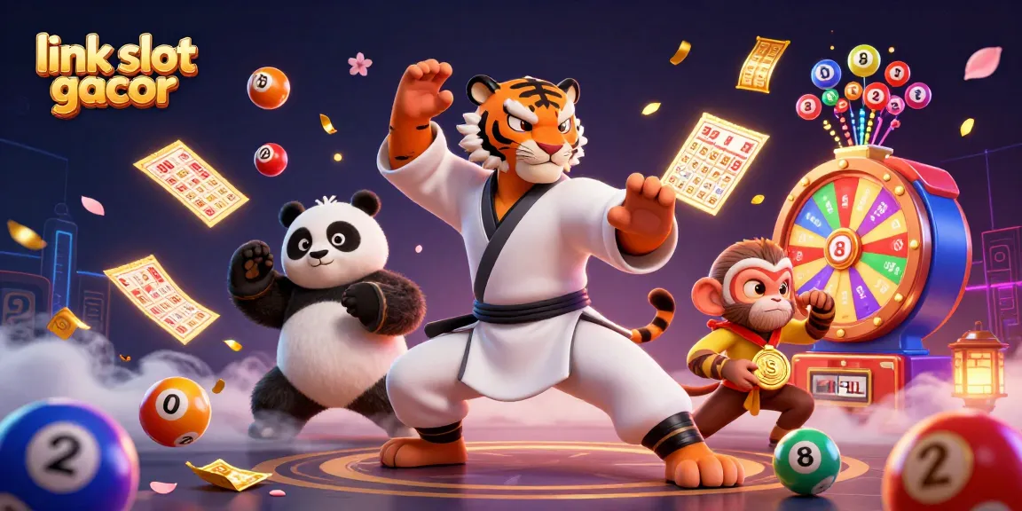Experience the excitement of link slot gacor as a 3D kung fu tiger master showcases his prowess amidst lively casino elements.