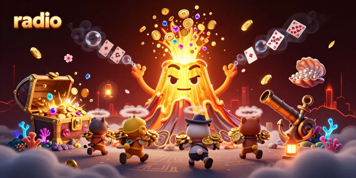 Engage with thrilling radio-inspired casino gameplay in a vibrant treasure-filled world.