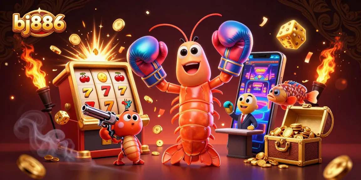 Spin and win at bj886 with an exciting jackpot explosion of coins and vibrant casino elements.