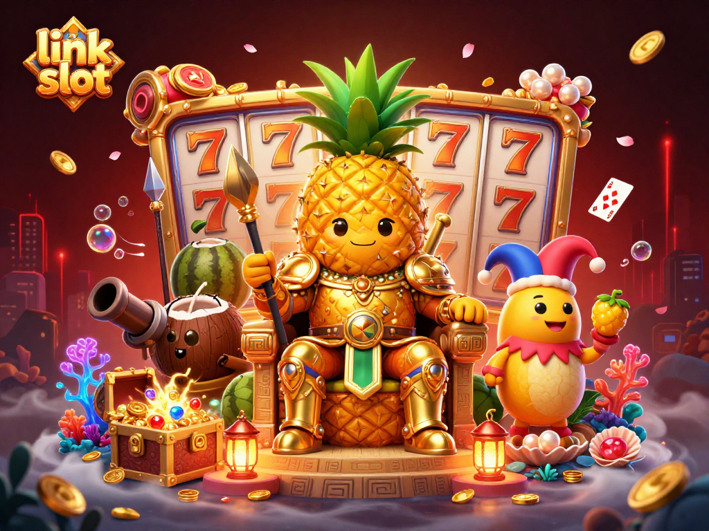Spin the link slot game with vivid characters like pineapple king and tropical treasures.