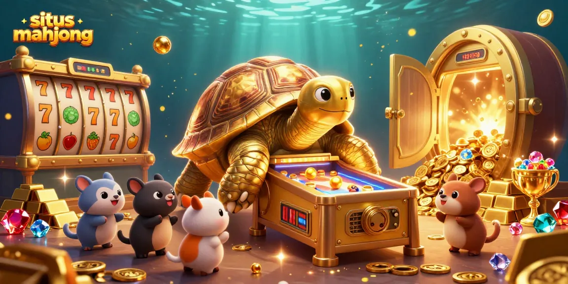 Engage with situs mahjong's vibrant slot game scene featuring a colossal tortoise pinball.