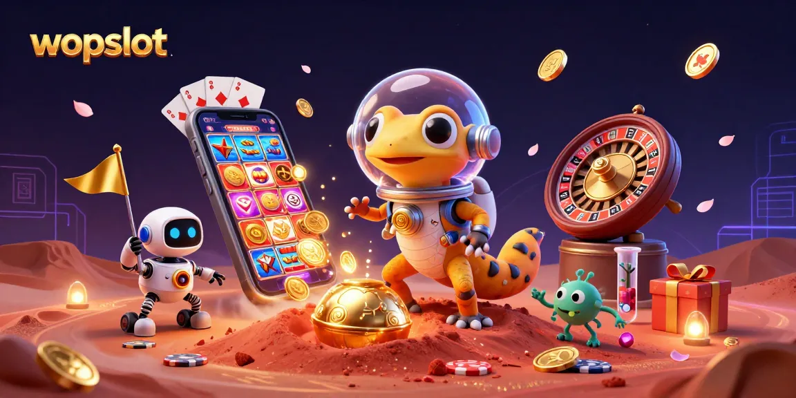 wopslot showcases an exciting Martian adventure with bright slot games, golden coins, and alien characters.