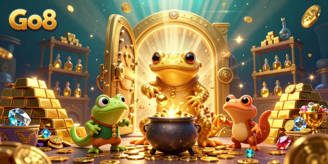 Go8 offers thrilling gameplay as the golden salamander alchemist transforms metals into coins.