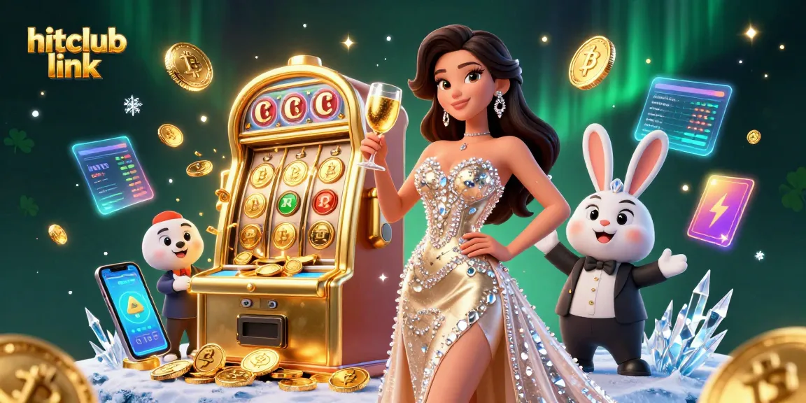 Experience the thrill of gaming with hitclub link as you toast beside a jackpot slot machine.