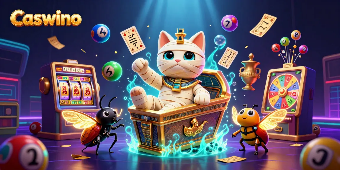 Experience thrilling gaming adventures at Caswino with unique Egyptian-themed characters and engaging elements.