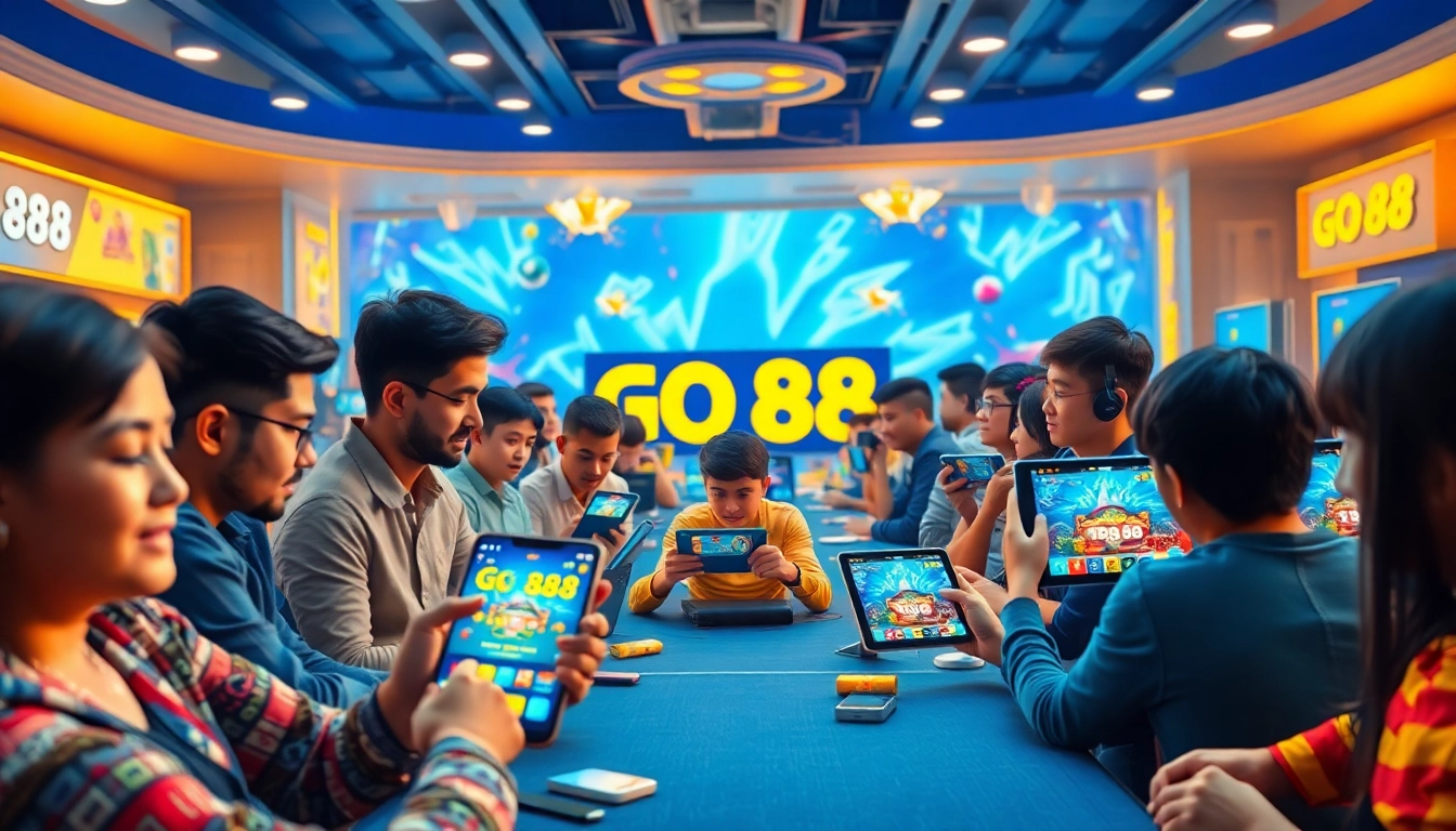 Exciting GO 88 gaming experience with diverse players engaging on various devices