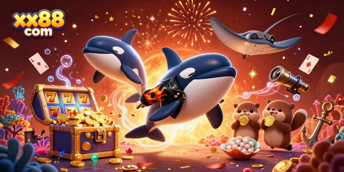 Experience thrilling wins at xx88 com with colorful slots and dynamic sea characters in a vibrant underwater scene.