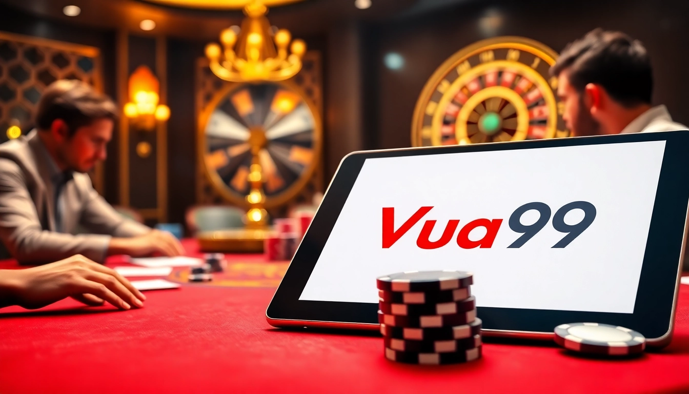 Engaged players at Vua99 poker table showcasing excitement and professional gaming experience.