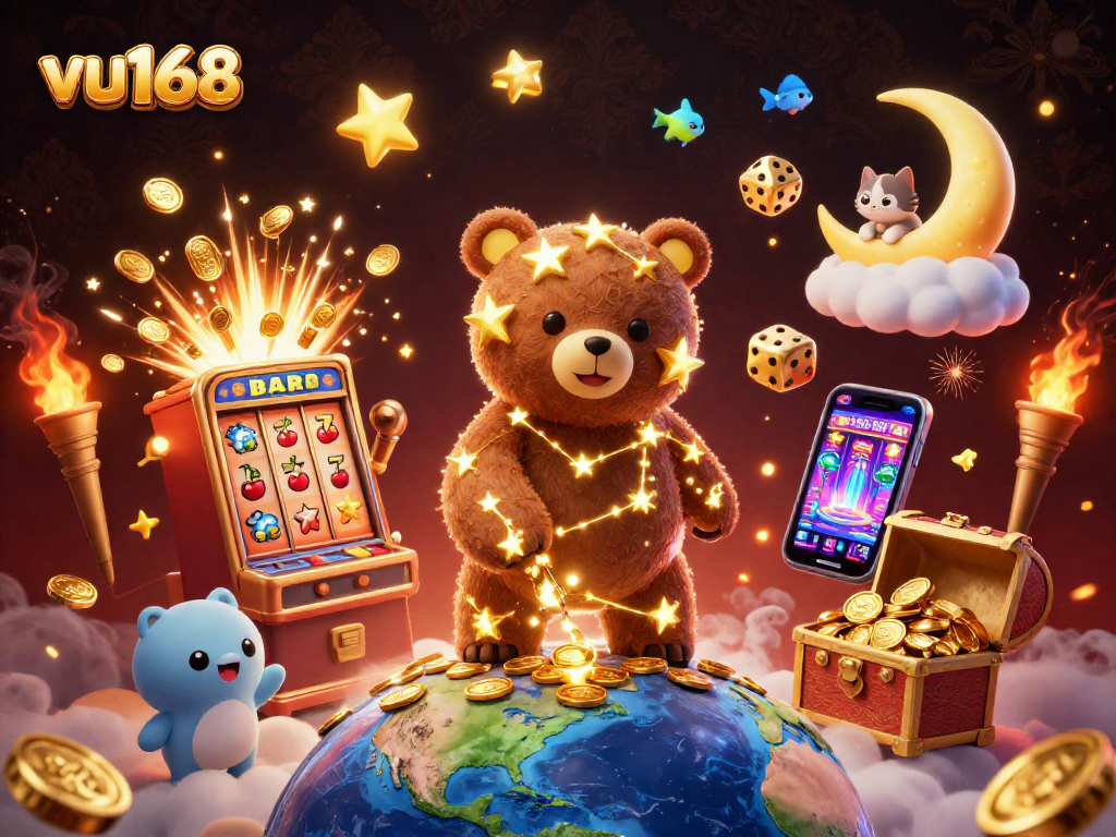 Experience thrilling victories at vu168 with the dazzling constellation bear and casino festivities.