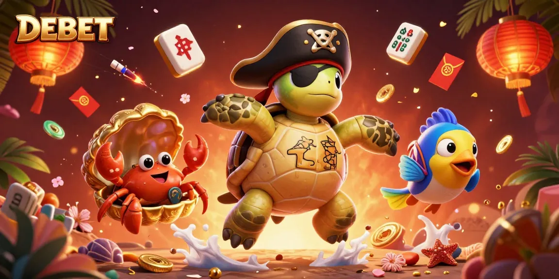 Engage with DEBET's thrilling gaming experience featuring vibrant 3D characters and dynamic visuals.