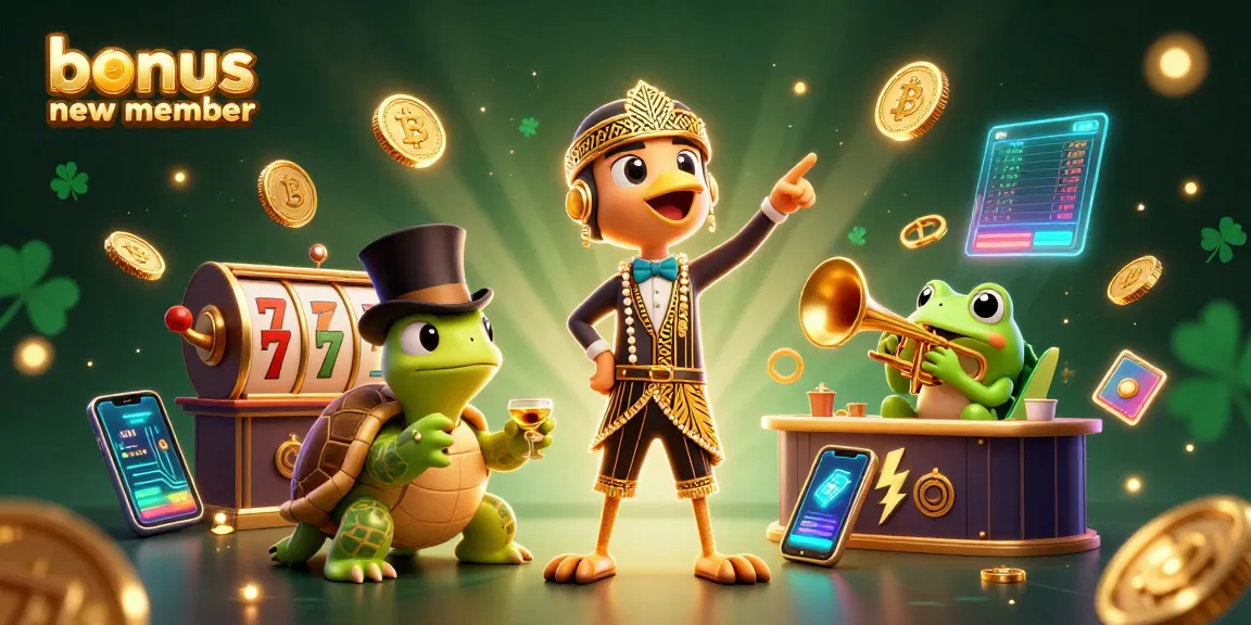 Leverage the exciting bonus new member offers in this vibrant slot game scene featuring whimsical characters.
