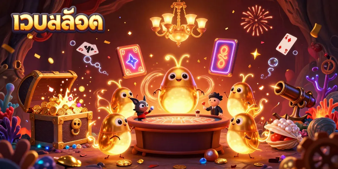 Experience thrilling เว็บสล็อต action with vibrant glowworms lighting up a cave casino.