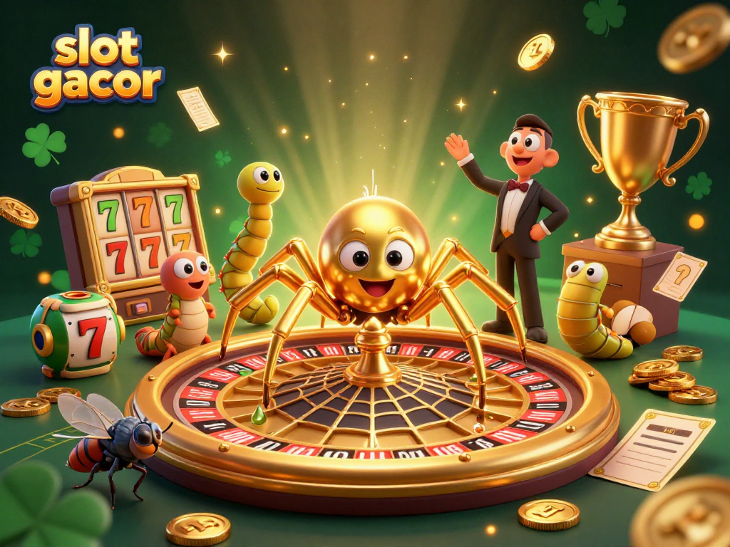 Experience the excitement of slot gacor with our vibrant casino-themed illustration showcasing thrilling betting moments.