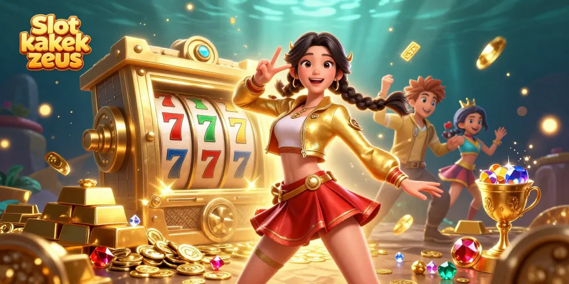 Play and win big with Slot kakek zeus, featuring thrilling slot reels and vibrant characters in action.