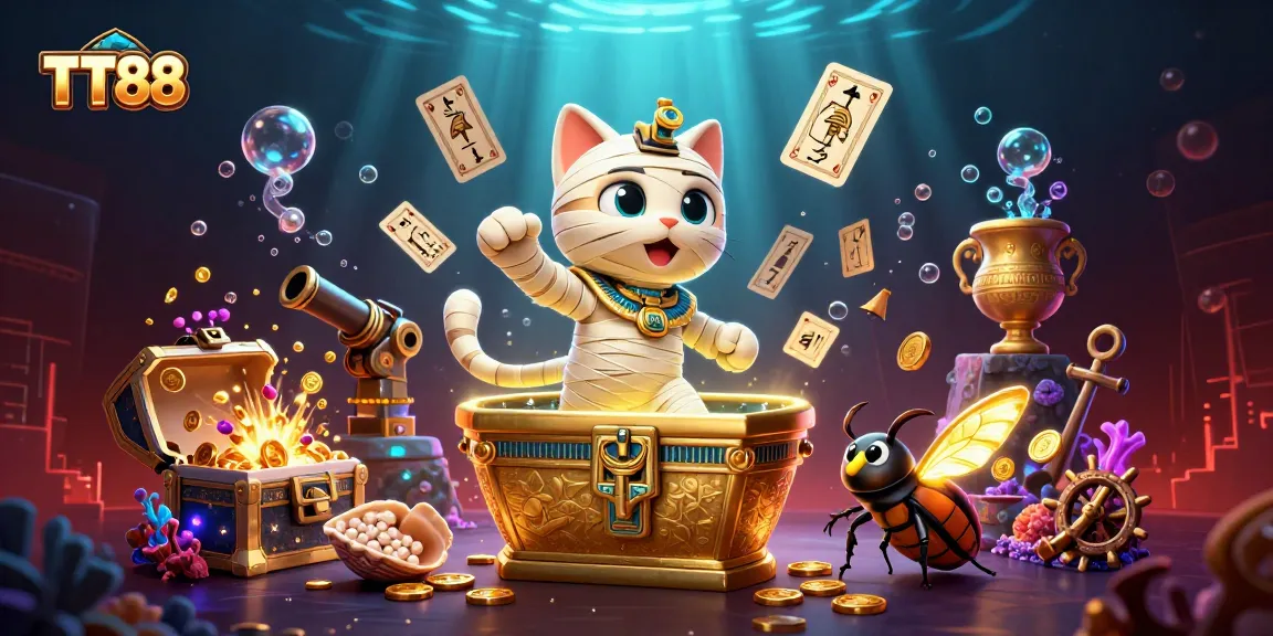 Experience the excitement of TT88 with a vibrant, 3D-rendered casino scene full of action.