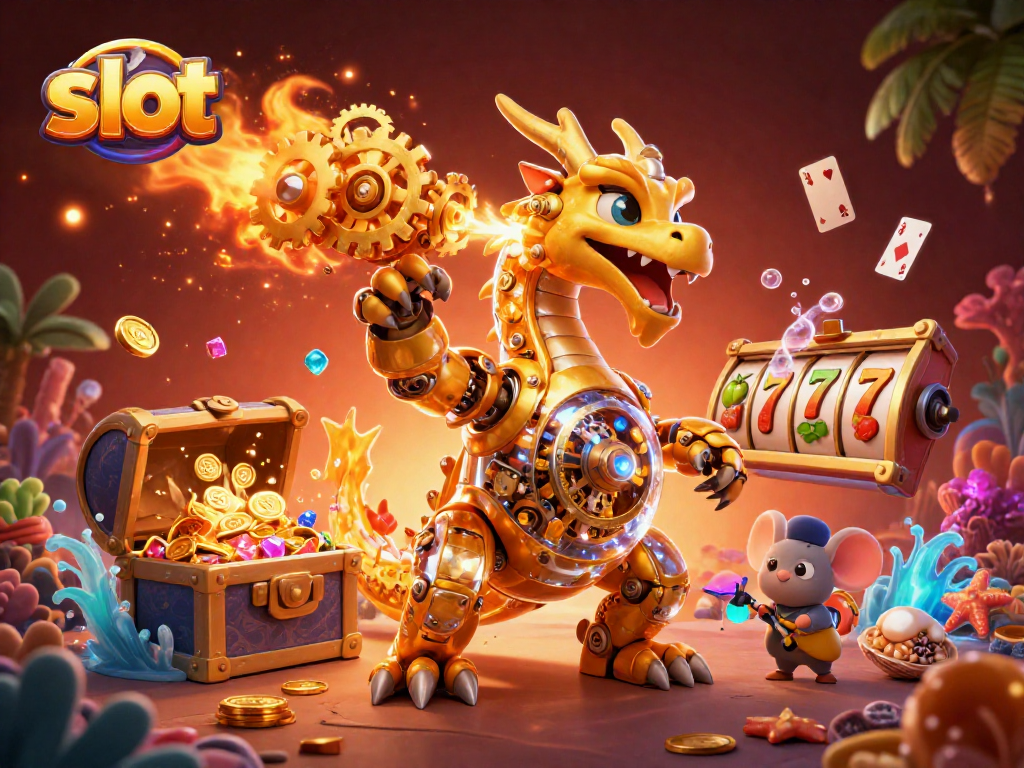 Experience thrilling slot gameplay in an ultra-detailed 3D illustration featuring captivating characters and dynamic elements.