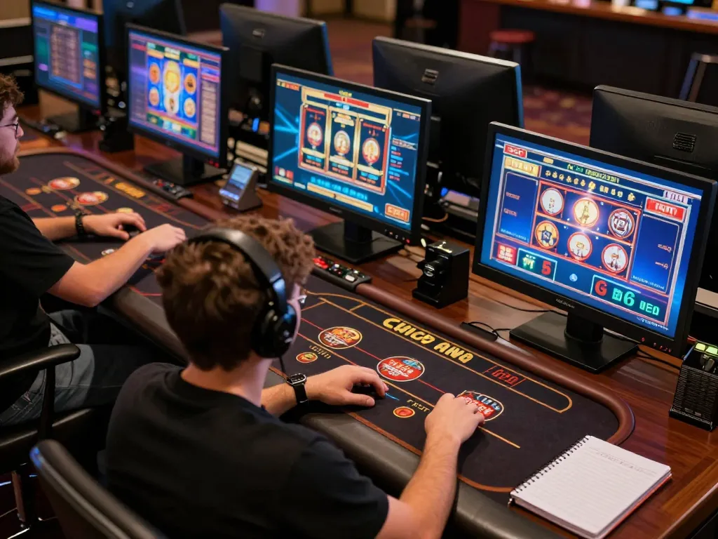 Player engaging in strategic online casino sessions at TR88, showcasing various games on multiple screens.