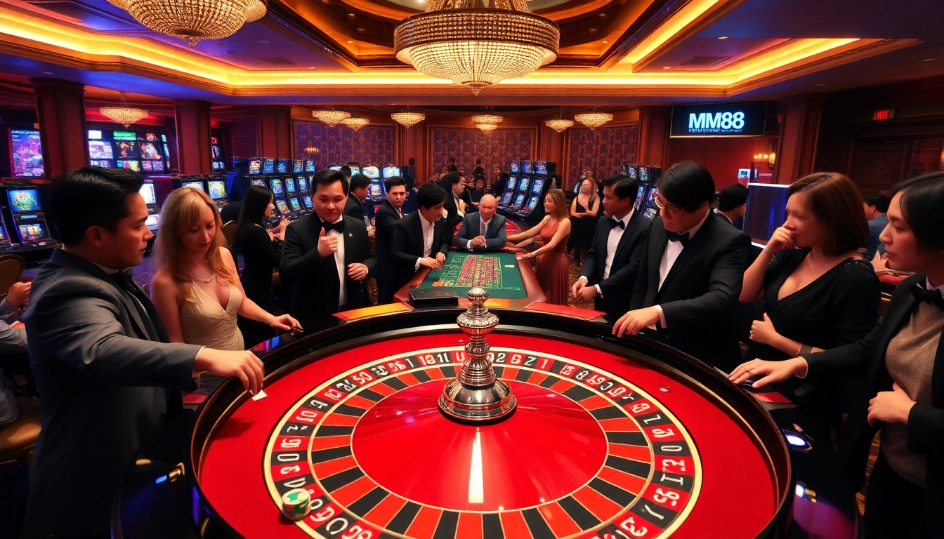 Engage in thrilling gambling action at MM88's luxurious online casino tables.