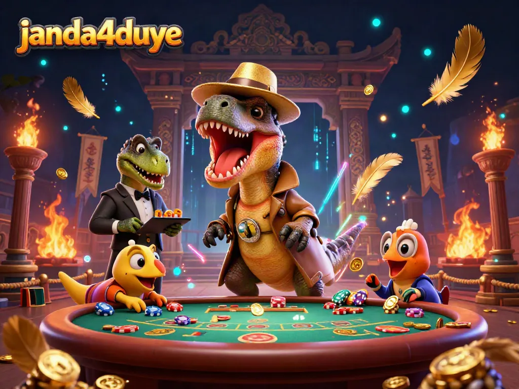 Rasakan keseruan bermain di JANDA4DUYE dengan velociraptor dan stegosaurus di meja blackjack.