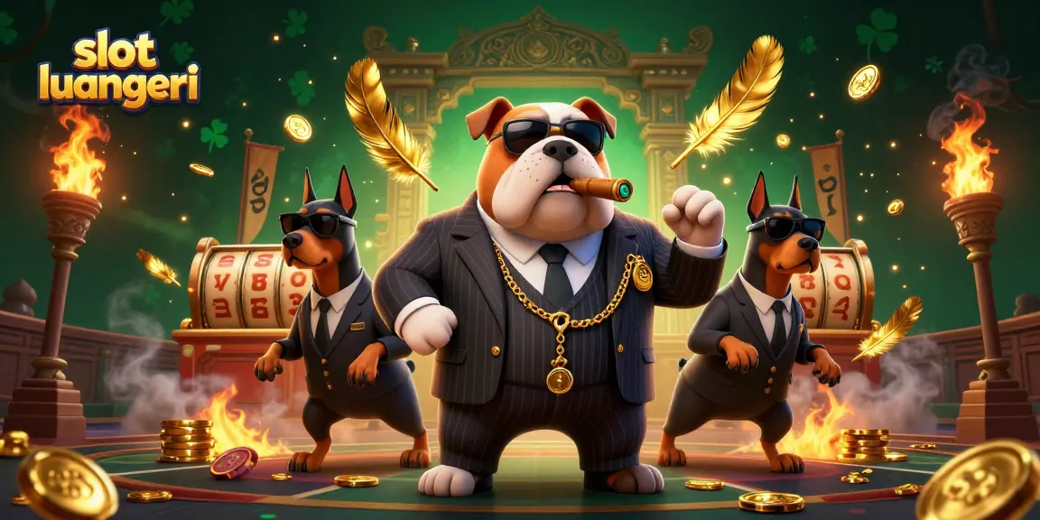 Experience thrilling gameplay with slot luar negeri, featuring a dynamic scene of a mafia boss and bodyguards in 3D casino art.
