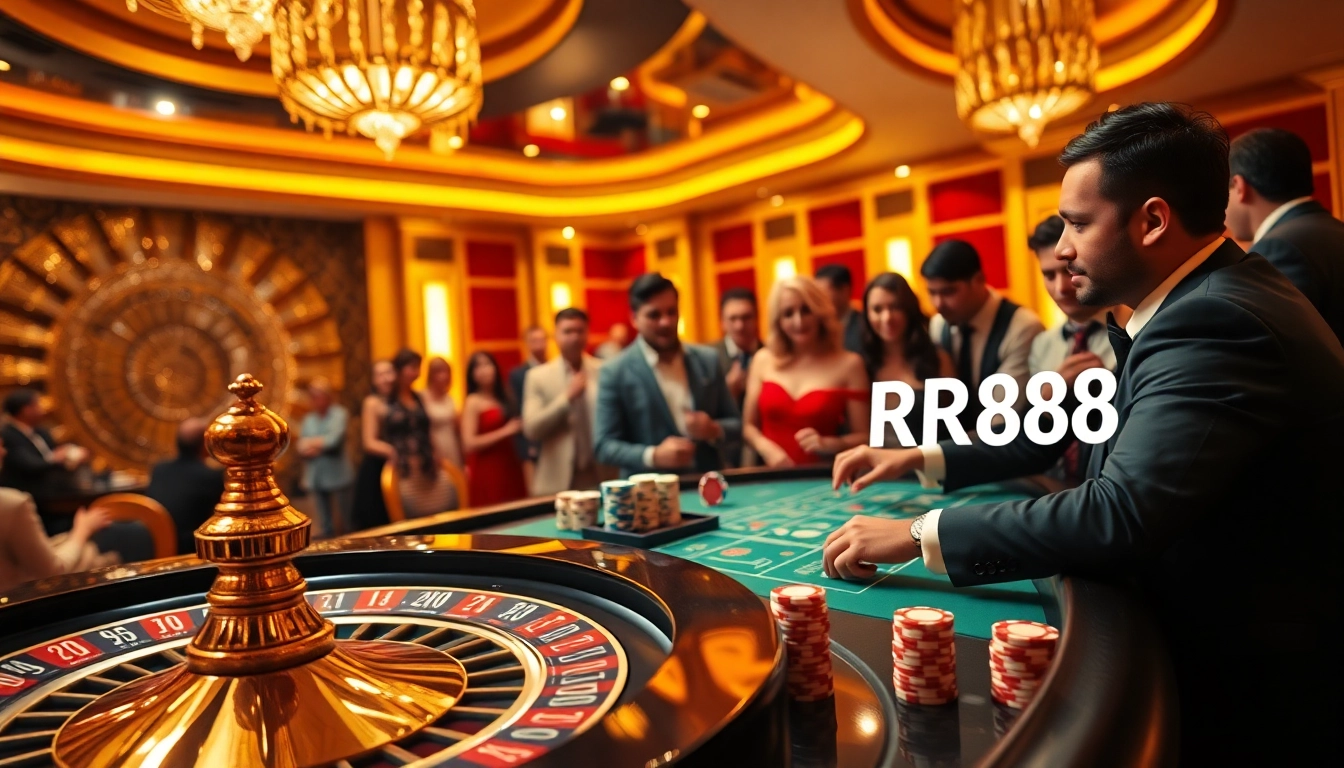 Experience the excitement of RR88 Auction with vibrant casino scenes and engaging gameplay.