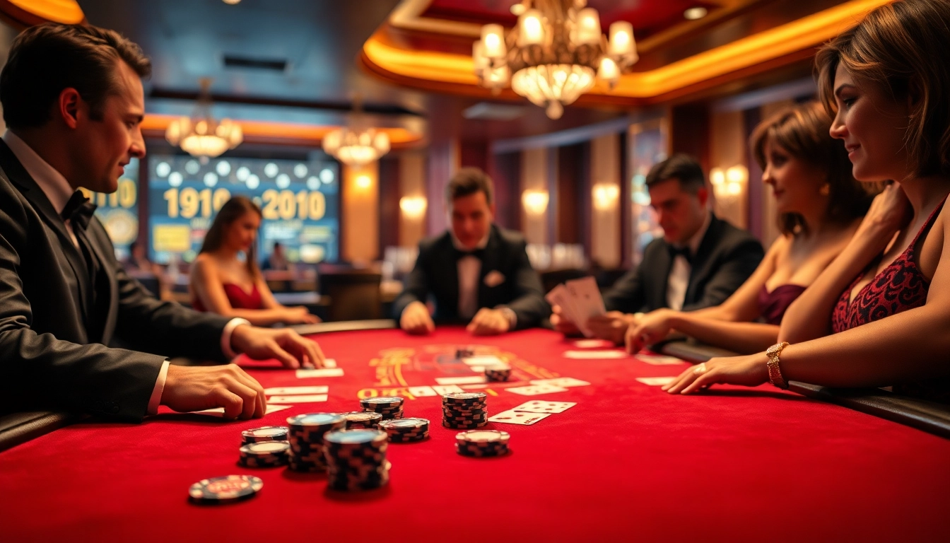 Exciting scene of players in a Blackjack Casino capturing the thrill of the game.