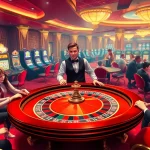 Players experience the excitement of gambling at nhà cái jun88 with a luxurious roulette table and vibrant atmosphere.