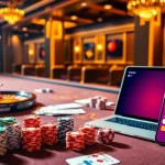 Exciting casino scene showcasing new88 đăng nhập with vibrant lights and gaming elements.