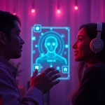 Engaging in sex ai chat with a romantic AI character in a cozy digital atmosphere