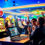 Kode4d link showcasing vibrant online gaming experiences with slot machines and excited players.