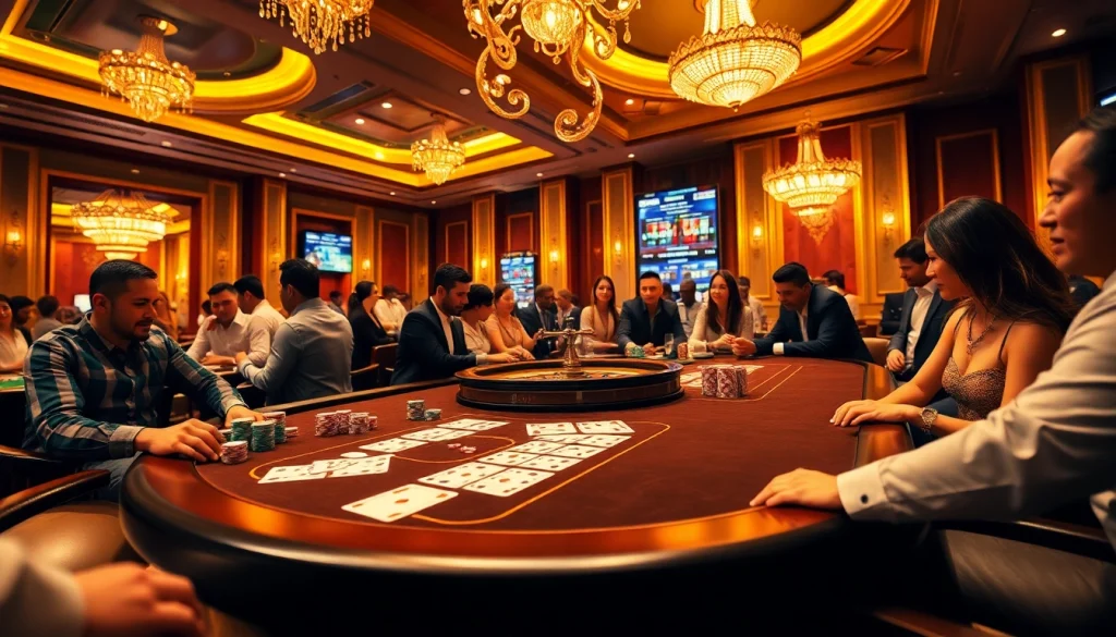 Dynamic gamblers enjoying high-stakes poker and lively roulette at xx88 casino.