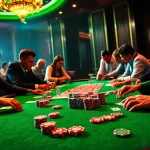 Engage with C168 strategies at a luxurious poker table filled with vibrant chips and ambitious players.