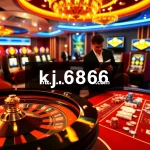 Experience thrilling gameplay at https://kjc686.com/ with a luxurious casino atmosphere showcasing roulette and poker action.