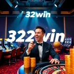 Gaming excitement at 32win casino with vibrant slot machines and roulette wheels.